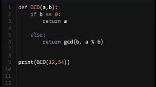 Python  Greatest Common Divisor W Recursion [upl. by Vachil491]