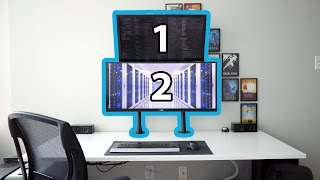 Stacked Dual Monitors using VIVO Arm Mounts [upl. by Longwood]