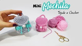 Mini MOCHILA tejida a crochet  Monedero DIY [upl. by Tterab]