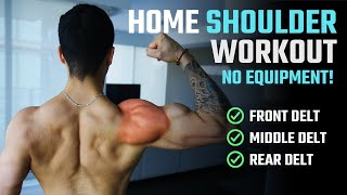 How To Grow Bigger Shoulders At Home NO WEIGHTS WORKOUT [upl. by Irma]