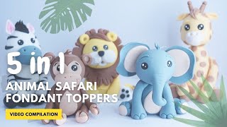 5 in 1 Video Compilation Animal Safari Fondant Cake Toppers [upl. by Mccormac]