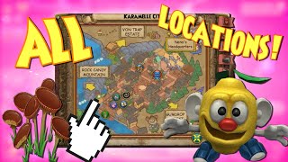 Wizard101 Karamelle LemonHeads amp Peanut Buttercups Zeke Training Point Quest ALL LOCATIONS [upl. by Yejus]