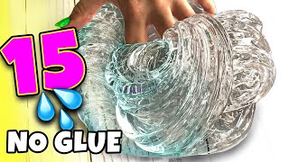 Testing 15 NO GLUE SLIME 1 INGREDIENT WATER SLIME and VIRAL SLIME RECIPES [upl. by Aronid660]