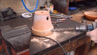 Melt aluminium in a flower pot furnace [upl. by Ennairrek]