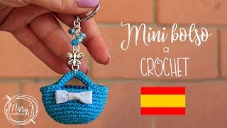 Mini bolso tejido a crochet  Llavero  MARYJ HANDMADE [upl. by Mohl]