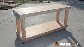 DIY BUDGET FRIENDLY WORKBENCH FREE DOWNLOADABLE PLANS [upl. by Anecusa]