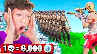 1 Elimination  6000 free VBucks With My Little Brother Fortnite Battle Royale [upl. by Kenay]