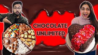 We Tried Every Food Made From Chocolate 😍  Valentines Day Special Food Challenge [upl. by Akemehc370]