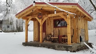 Woodfired timberframe sauna  quick tour [upl. by Soisanahta]