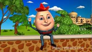 Humpty Dumpty  3D Animation English Nursery Rhyme songs For Children with Lyrics [upl. by Neehar]