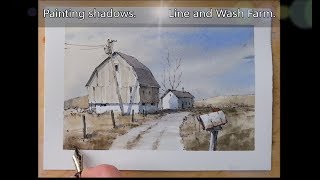 Paint a Mailbox and Farm Scene Great shadow Demo in Watercolor Peter Sheeler [upl. by Kala973]