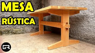 MESA DE MADERA RUSTICA COMO HACER WOODEN TABLE [upl. by Nnyllatsyrc396]