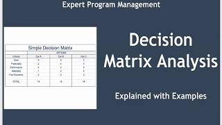 Decision Matrix Analysis [upl. by Llevaj816]