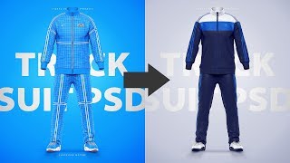 How to design Sports Tracksuits using a Photoshop Template [upl. by Esirehs]