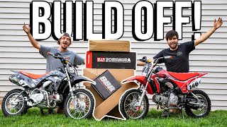 Building the Worlds BADDEST PIT BIKES BUILD OFF CHALLENGE [upl. by Hadeehuat751]