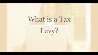 What is a Tax Levy [upl. by Aneeuqahs]