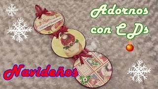 Cómo hacer adornos de Navidad reciclando CDs [upl. by Estes116]