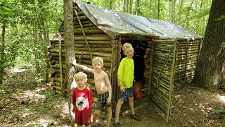 Bushcraft Log Cabin Summer Camping amp Swimming [upl. by Corly739]