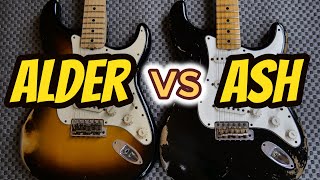 Comparison Alder vs Ash  Fender Custom Shop ´68 ´69 Stratocaster [upl. by Ashla]