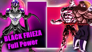 Black Frieza VS Jiren amp Toppo  Power Levels [upl. by Yregerg]