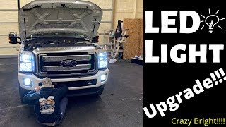 LED Headlight Upgrade On Ford F250 [upl. by Rikki]