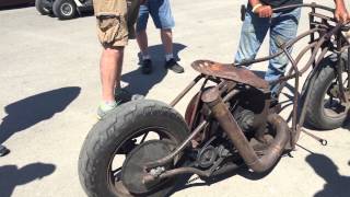 Redneck Rumble 2015 International Harvester Rat Bike Chopper [upl. by Frum761]