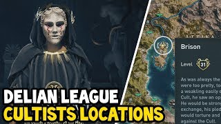 Assassins Creed Odyssey  All DELIAN LEAGUE CULTIST Location Walkthrough [upl. by Dnaltiac]