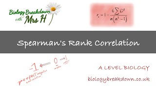 Spearmans Rank Correlation  A Level Biology [upl. by Leeth204]