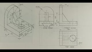 Orthographic projection  Technical drawing  Engineering drawing [upl. by Ethelind]