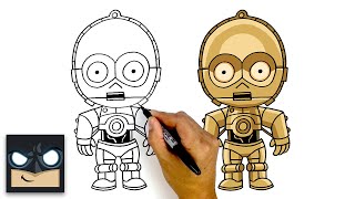 How To Draw C3PO  Star Wars [upl. by Orfield15]