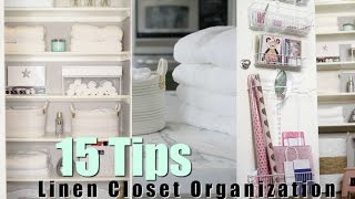 15 Tips For Organizing Your Linen Closet MissLizHeart [upl. by Aicila]