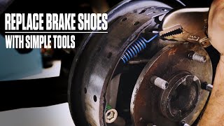 Replacing brake shoes with simple tools  Hagerty DIY [upl. by Hermon912]