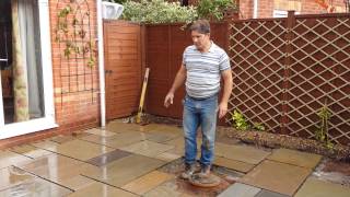 Laying An Indian Sandstone Patio [upl. by Neurath981]