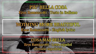 PIÙ BELLA COSA  Eros Ramazzotti 1996 Letra Español English lyrics testo italiano [upl. by Winona719]