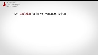 FAQ Motivationsschreiben Master  Hochschule für angewandtes Management [upl. by Timmie]