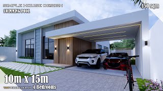 House Design  Simple House Design  10m x 15m 150 sqm  4 Bedrooms [upl. by Deibel]