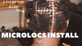 DIY MICROLOCS INSTALL  Part 1  partinggrid interlocking short hair starter locs [upl. by Allyn]