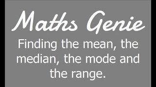 Finding the Mean Median Mode and Range [upl. by Bascio]