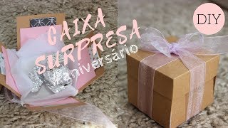 Como Fazer  DIY  Caixa Presente Surpresa  Aniversário  Papel em Tudo [upl. by Broeker]