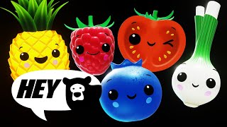 Hey Bear Sensory  Fruit Salad Dance Party  Counting 1 to 10  Fun animation with music [upl. by Auguste]