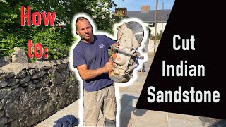 How to cut Indian Sandstone slabs [upl. by Survance]