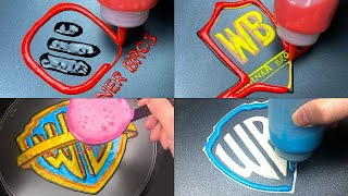 Warner Bros Logo History Pancake Art [upl. by Llenod]