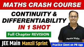 CONTINUITY amp DIFFERENTIABILITY in One Shot  Full Chapter Revision  Class 12  JEE Main [upl. by Corvin]